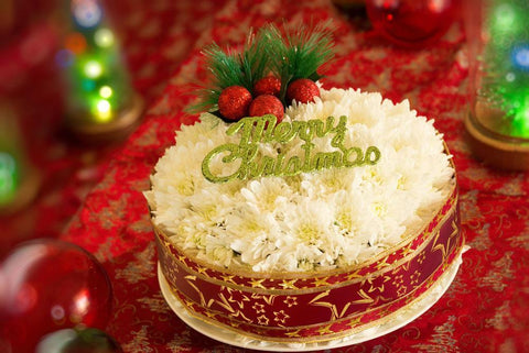 Fresh Christmas Flower Cake