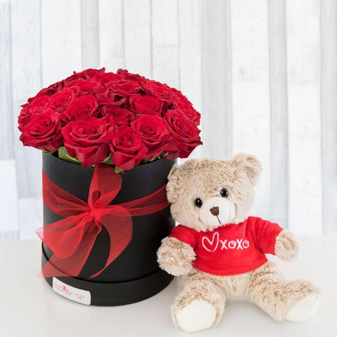 Rose Hat Box & Xoxo Teddy - SOLD OUT